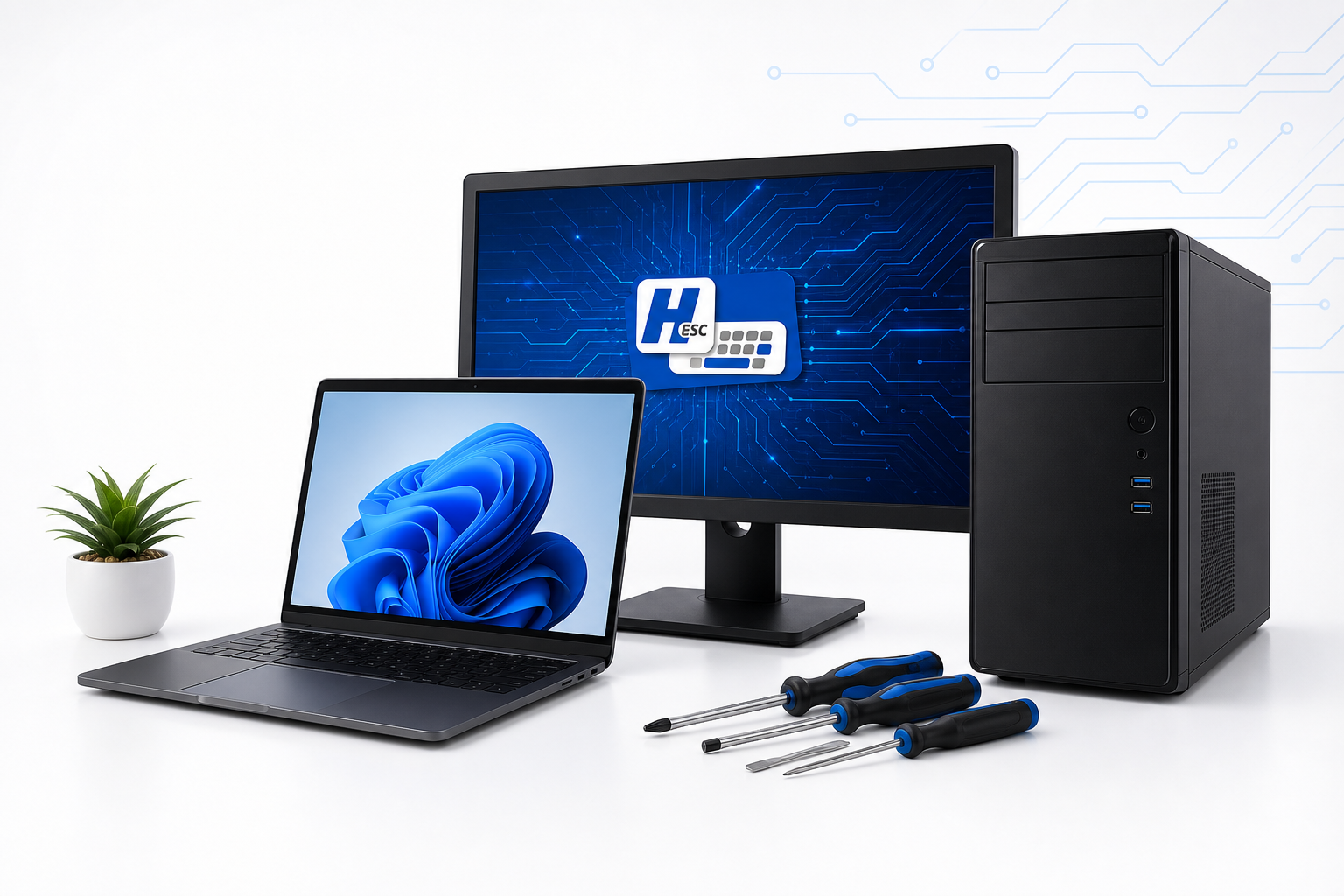 Laptop y equipo de escritorio HESC